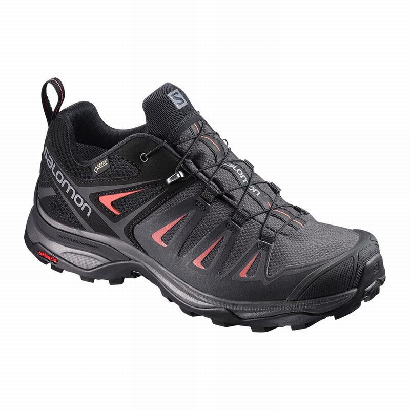 Buty Trekkingowe Damskie Salomon X ULTRA 3 GORE-TEX - Czarne / Czerwone - Polska (257-JUDRLQ)